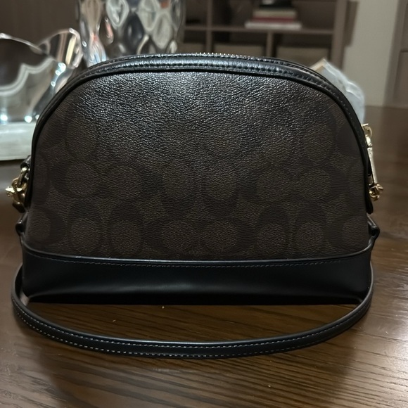 Coach Brown and Black Dome Crossbody Bag with Gold Hardware - Picture 2 of 9